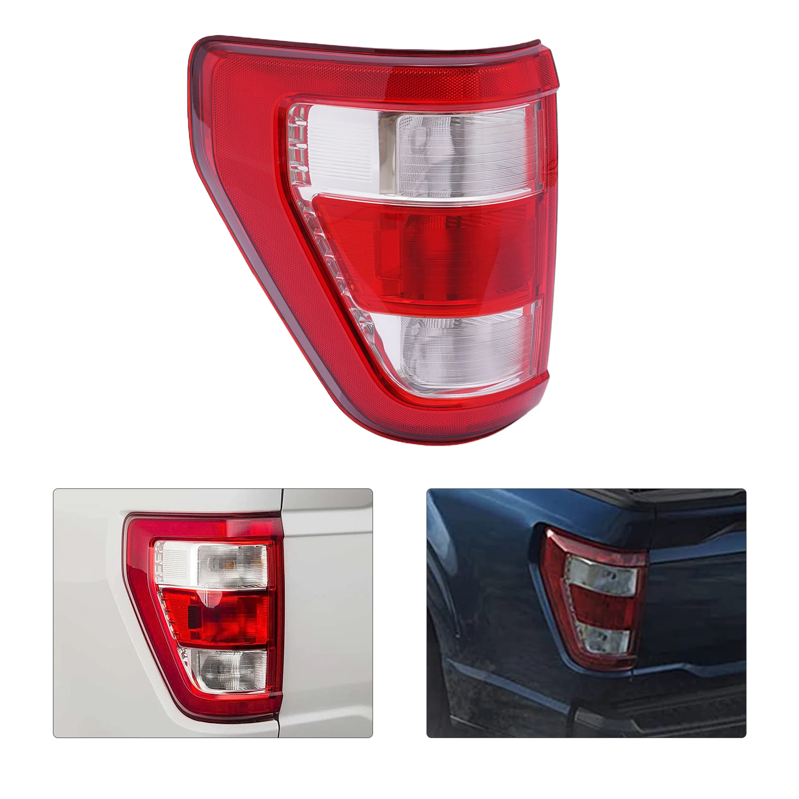 Left Side Tail Light, Halogen Tail Lamp Driver Side, Fit for 2021-2022 Ford F150 F-150 XL, Rear Lights, LH Car Light Accessories