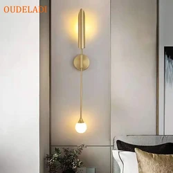 Lámparas de pared de latón, luz de espejo de cristal para baño, aplicar pared para sala de estar, escaleras, Loft, mesita de noche, decoración del hogar, accesorios de iluminación para interiores