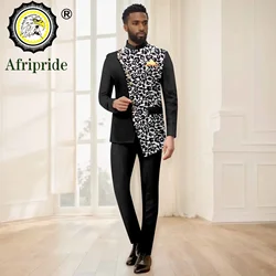 Traje africano ajustado para hombre, Blazer y pantalones con estampado de botonadura única, conjunto de 2 piezas, vestido Formal, trajes Dashiki, 2416071