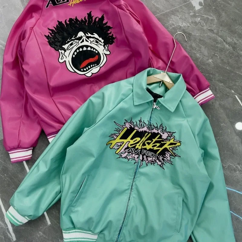Hellstar 50th Anniversary Limited Edition Collab Vintage Trendy Moto Embroidered Jacket Coat Unisex Streetwear Men's