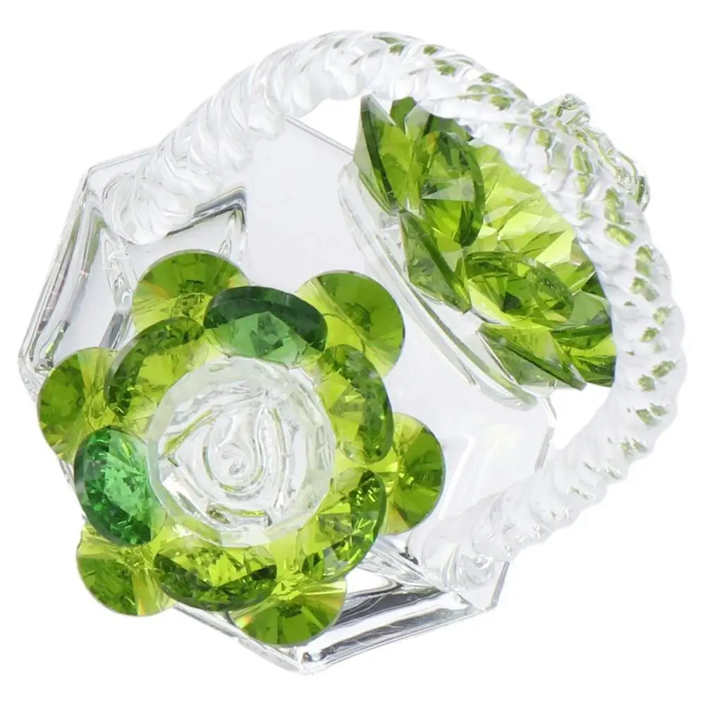 Crystal Crystal Flower Basket Decoration Blue/Green/Red/Pink/Purple 3.3*3.1 Inch Decorative Ornaments Tabletop Decoration Girl