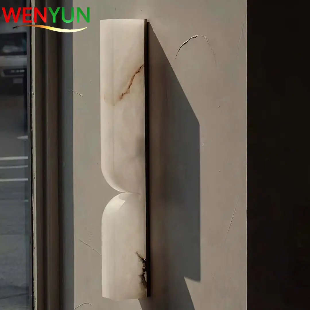 

Spanish Natural Copper Marble Wall Lamp Nordic Minimalist Living Room Bedroom Headboard Background LED Wall Light