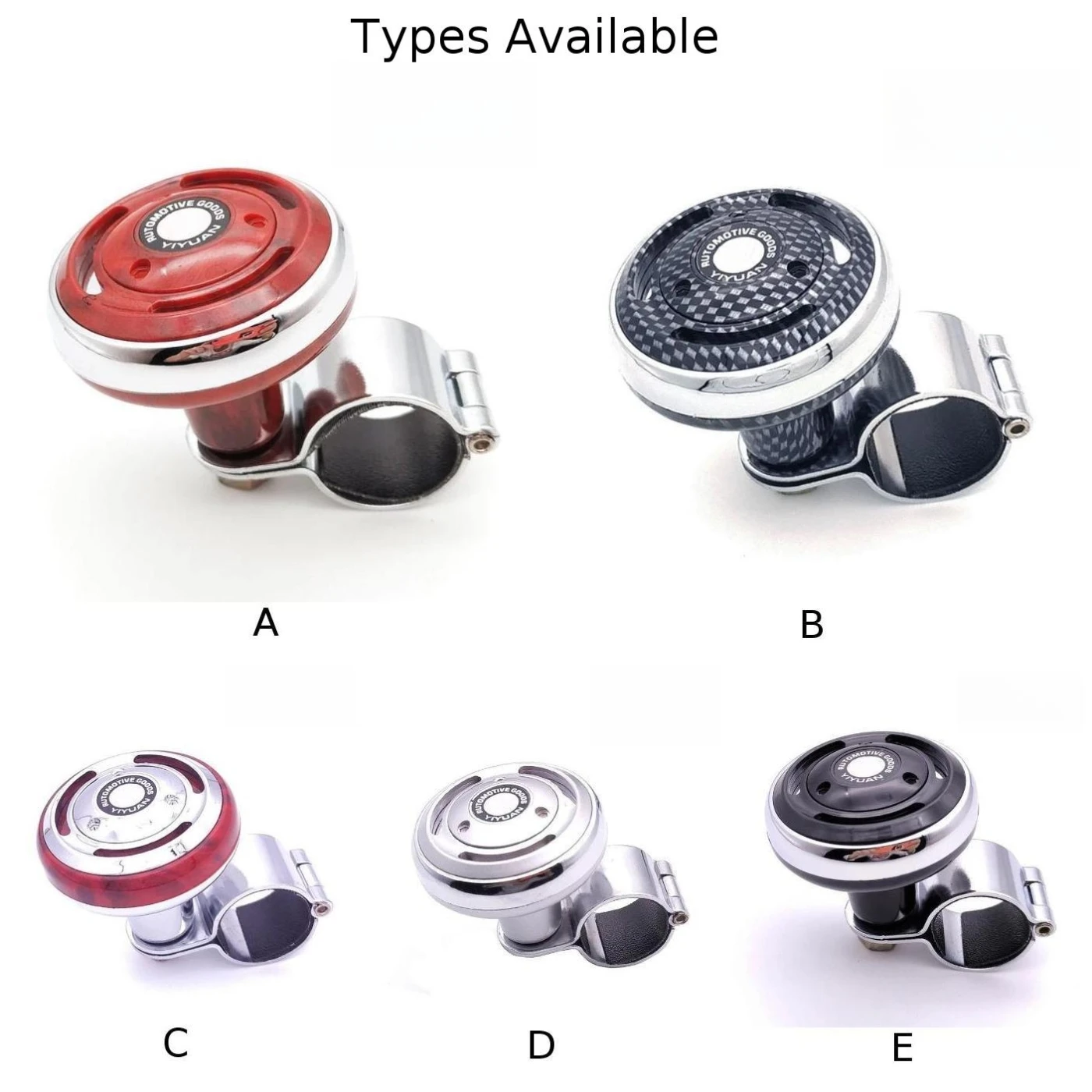 One-Hand Control Spinner Knob One-hand Driving Wood Ball Bearing Metal Bearing Rubber Grip Polished Finish One-Hand