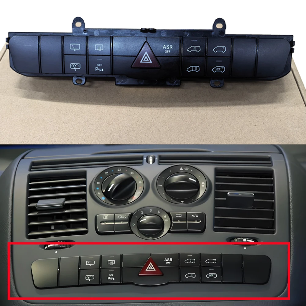 For Mercedes Benz Vito Viano W636 W639 Console Emergency Hazard Light Dynamic Button Panel Switch A9398701610 005