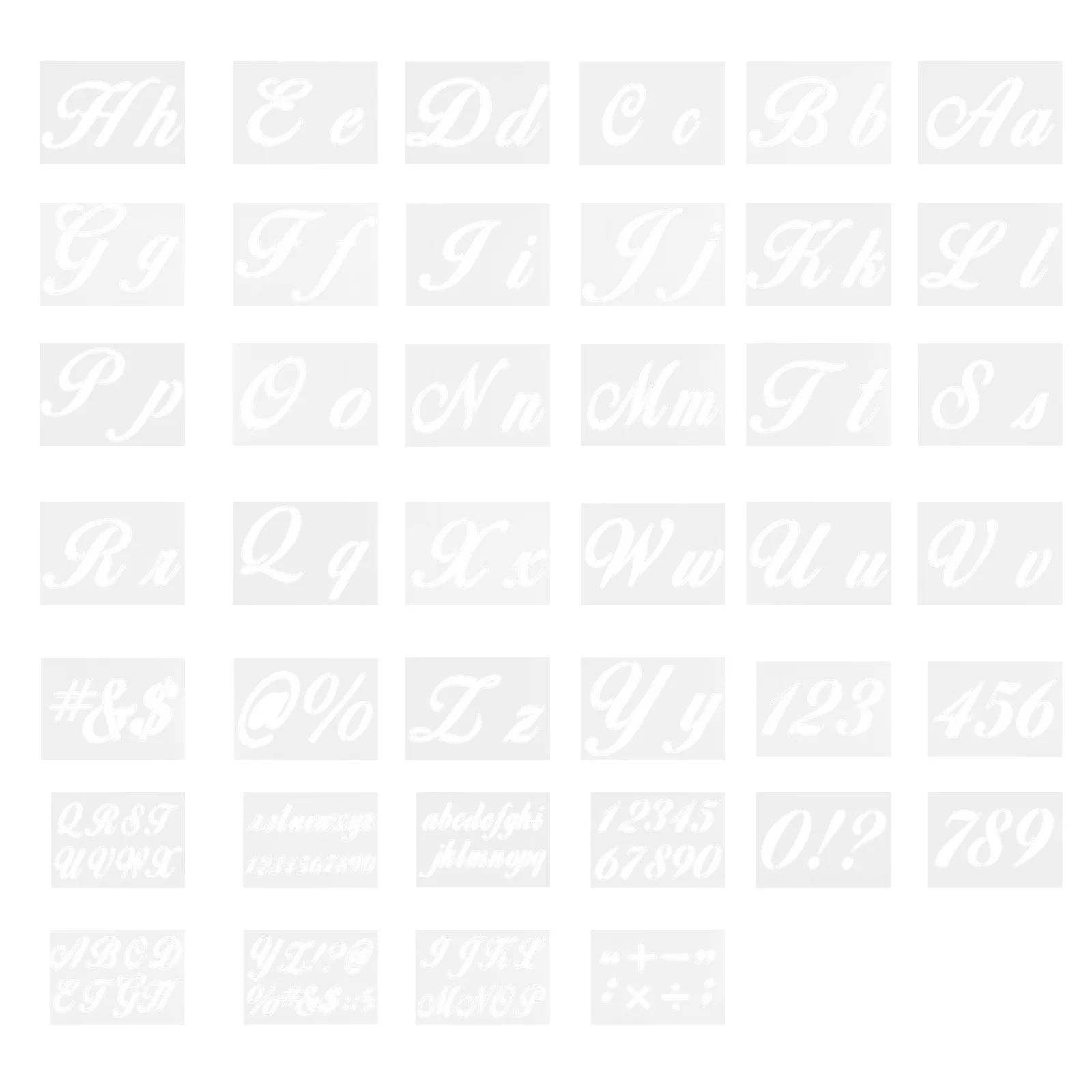 

40Pcs DIY Painting Stencils Alphabet Design Drawing Templates for Children Imagination Projects School Learning
