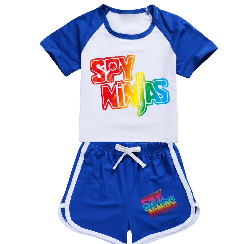 Kids Girls Boys Summer Clothing Set SPY NINJAS Kids Sports T shirt +Pants 2-piece set Baby Clothing Comfortable outfits Pyjamas