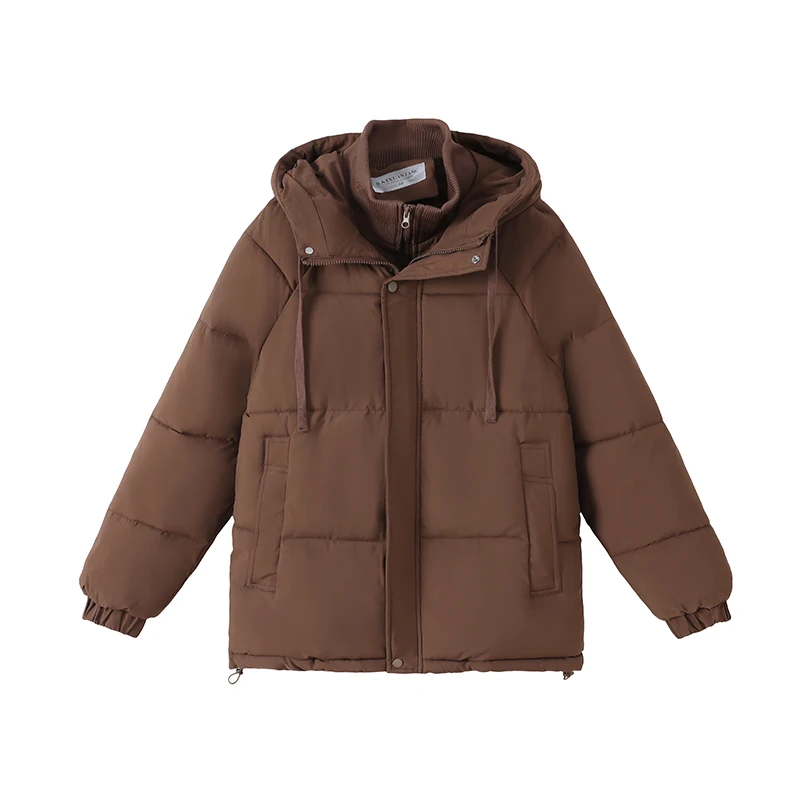 

Новая зимняя женская повседневная пуховая хлопковая куртка, корейская женская модная и универсальная короткая стильная свободная толстая теплая куртка с капюшоном