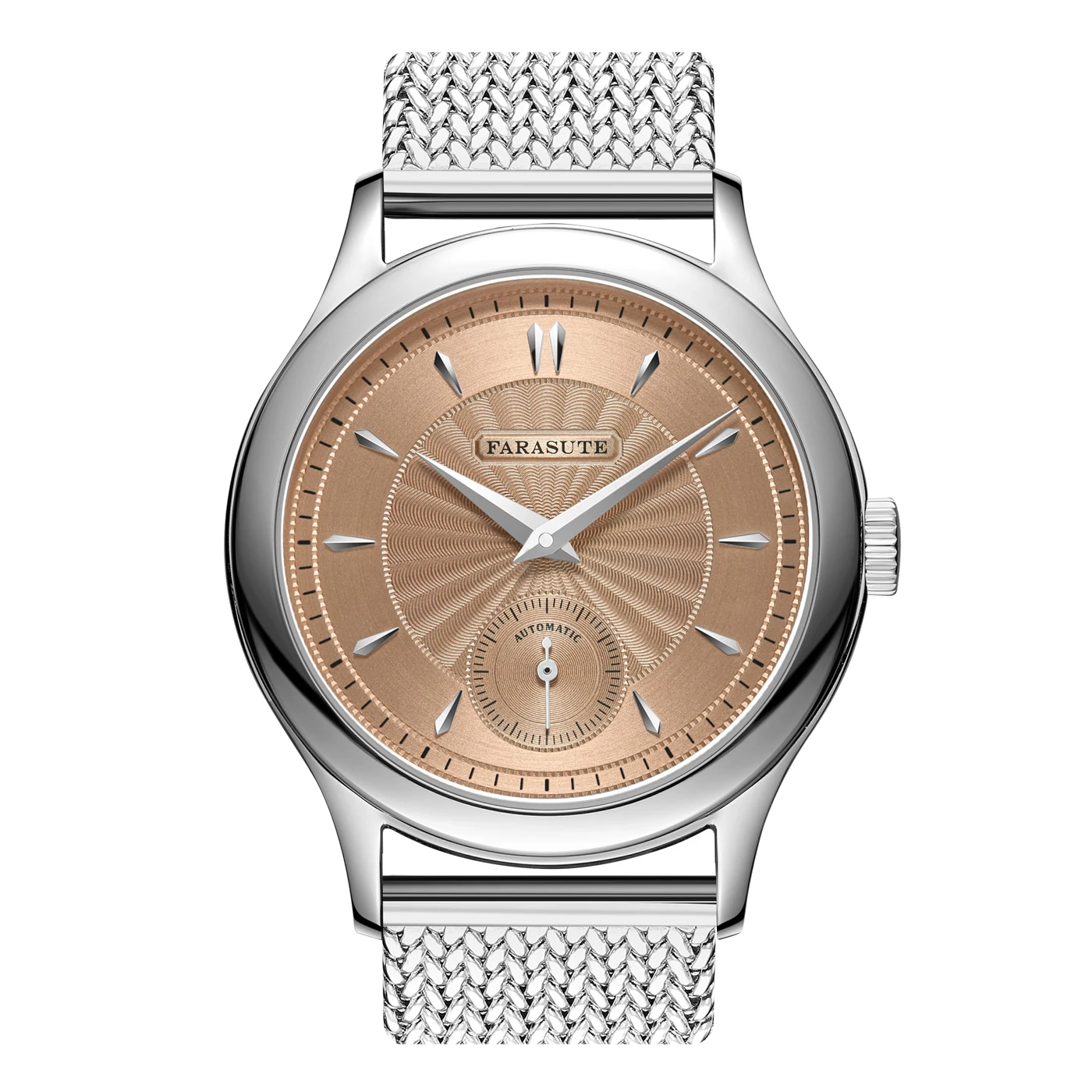 FARASUTE Men Pilot Watch 39mm Automatic Mechanical Wristwatch 5ATM Waterproof Sapphire Mirror Small Second Dial