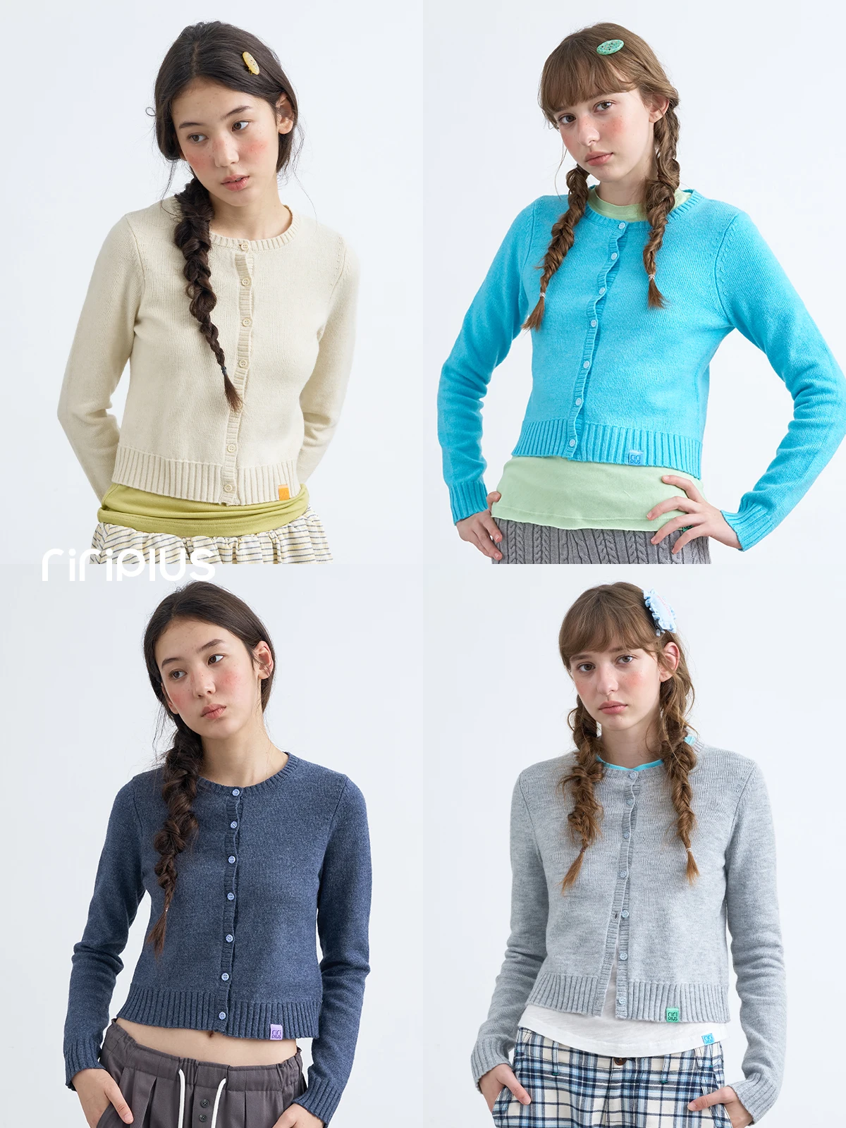 Riverstone plus Women's Slim Fit Knitted Cardigan Wool Long Sleeve Short Style Casual Style Autumn New Arrival Sweater