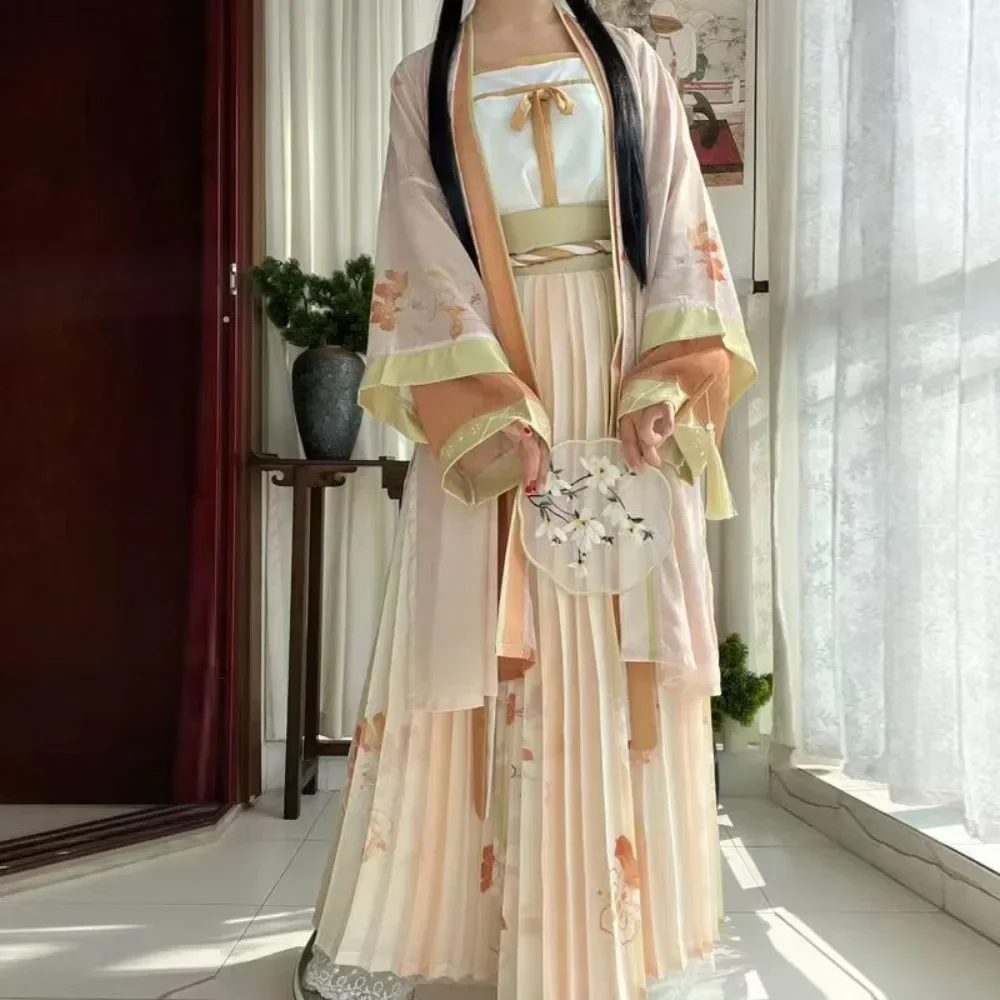 

Woman Chinese Traditional Hanfu Tang Suit Female Chinese Women Retro Dress Costumes Oriental Ancient Song Dynasty Hanfu 3pc