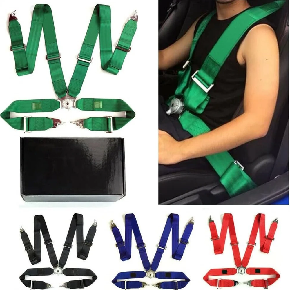 TA JDM 3 Inch Universal 4 Point Mounting Racing TAKA Seat Belt Safety Harness High Grade Strap Nylon Belts For VW Toyota BMW