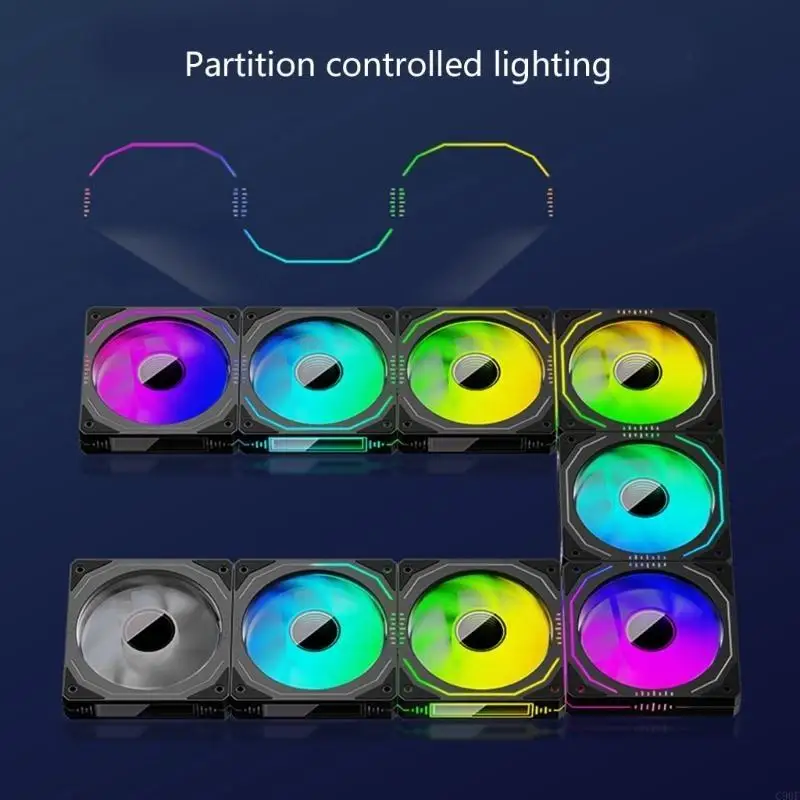C90F Argb و PWM Hub PWM Fan Hub Flitter مع وحدة تحكم ARGB كابل مزود الطاقة
