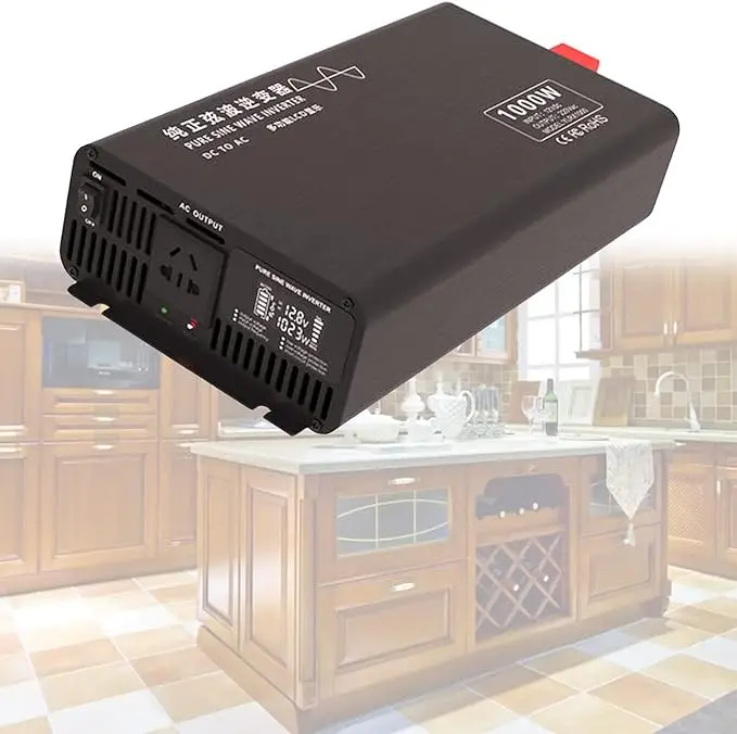 1000W Pure Sine Wave Inverter 12V DC To 120V AC Converter For Home, RV, Truck, Off-Grid Solar Power 110V