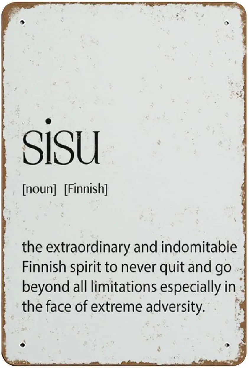 علامة NOMELY Sisu - طباعة تعريف Sisu - ملصق معدني من القصدير - هدية فنية جدارية على شكل كهف رجل مضحك