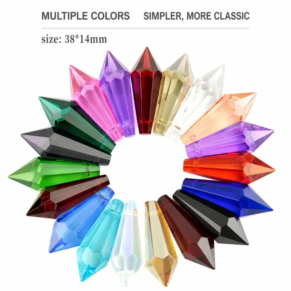 1/5/10PCS K9 Multi Colored Crystal Pendant High Transparency Aging Resistant Crystal Decoration Light Crafts Creative DIY Parts