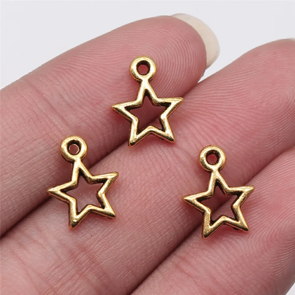 40pcs Charms Star Handmade Pendant Making Fit Vintage Tibetan Silver Color Antique Bronze Plated DIY For Bracelet Necklace