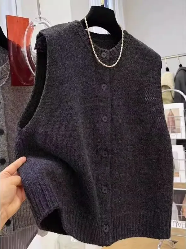 

Очень большой вязаный жилет-кардиган в стиле ретро, 300 пуд, для мужчин и женщин, осенне-зимний свободный свитер-жилет, топ из полиэстера