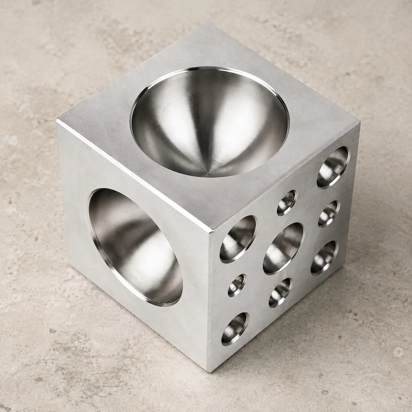 Jewelry Forming Tool Solid Metal Cube Dapping Block with Hemispherical Recesses Dapping Block Sturdy for Metalsmiths