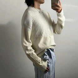 NIGO MR Cashmere Wool Double Layered Patchwork Jumper Vintage Old High Street Fashion Men's Pullover Knit Sweater #NGTOP11295