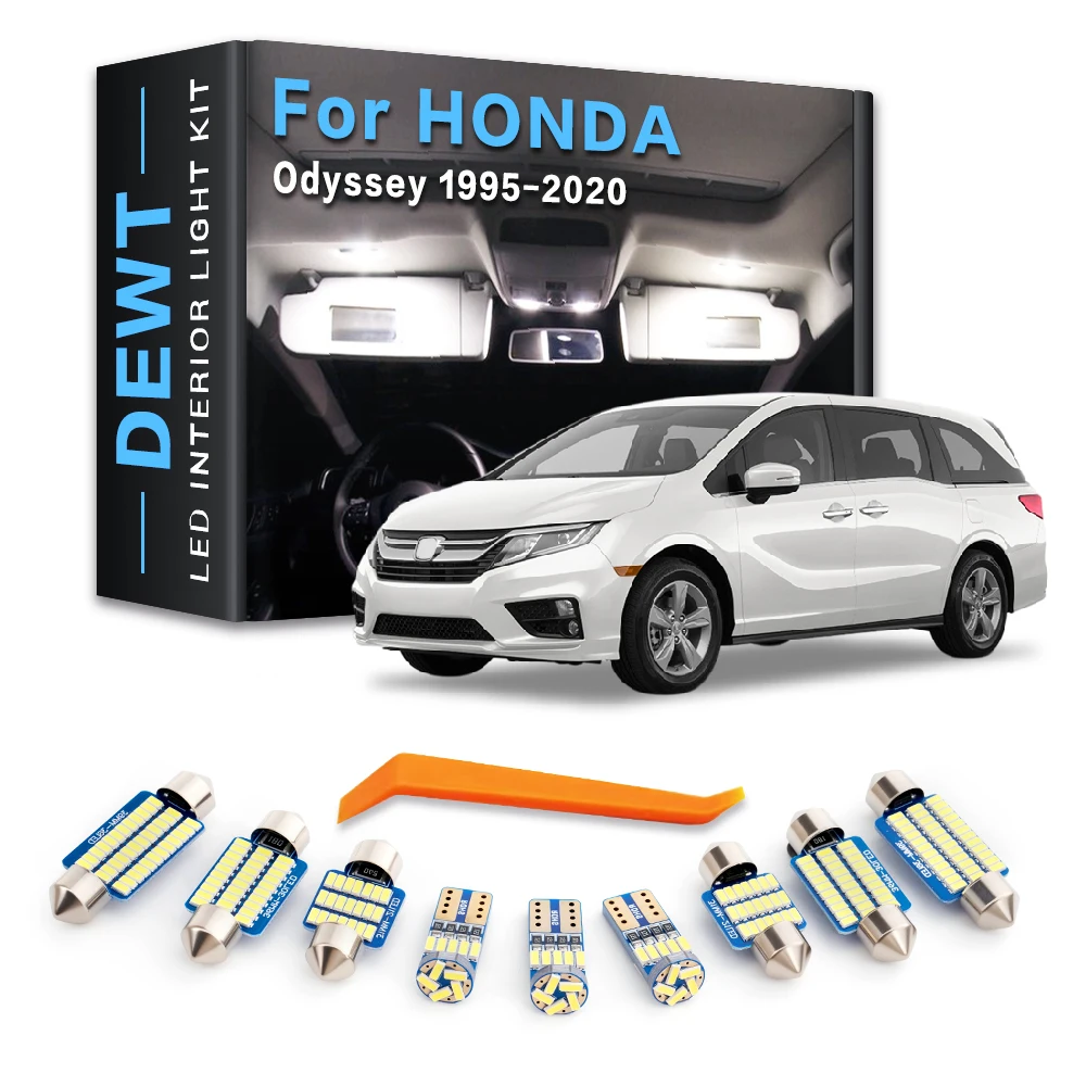 Car LED Interior Dome Light Kit For Honda Odyssey 1995 - 2020 2019 2018 2017 2016 2015 2014 2013 2012 Sunvisor Trunk Bulb Canbus