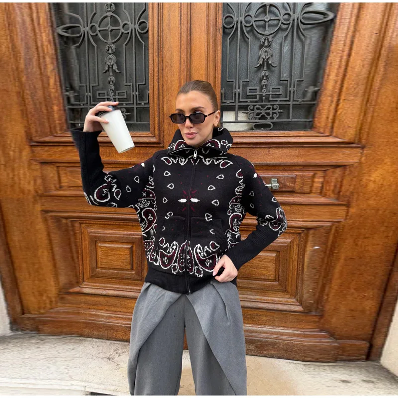 Knitted Jacquard Female Cardigan Sweater Zipper Loose Lapel Pocket Fashion Lady Sweaters 2026 Spring Street Long Sleeve Coat Top 42 Sef43ed00b81141978fd6c76290c14c69P