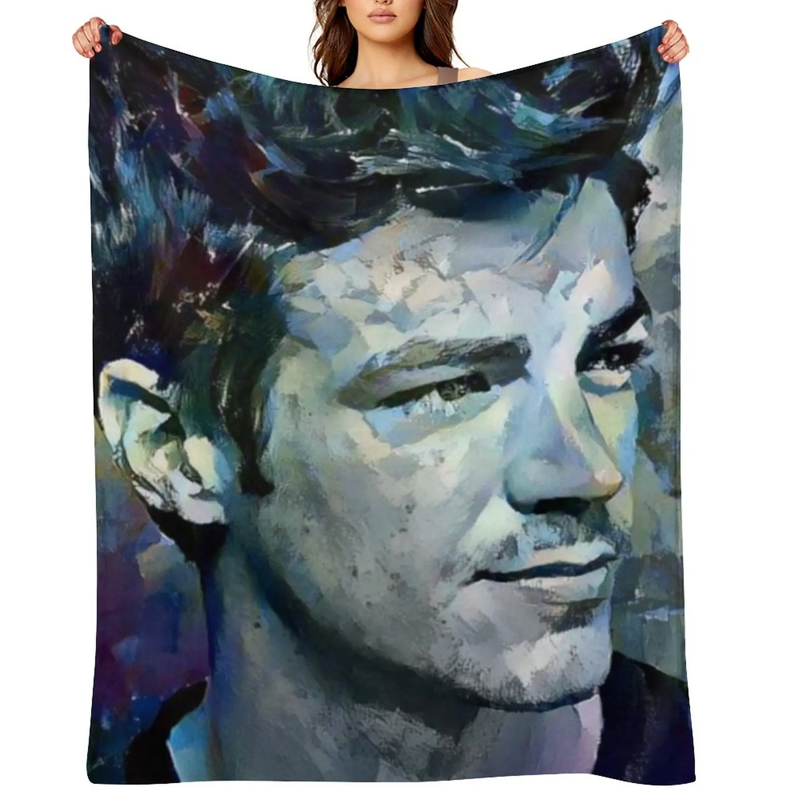 

Grant Gustin Portrait Painting Throw Blanket warm for winter Flannel Luxury funny gift Blankets