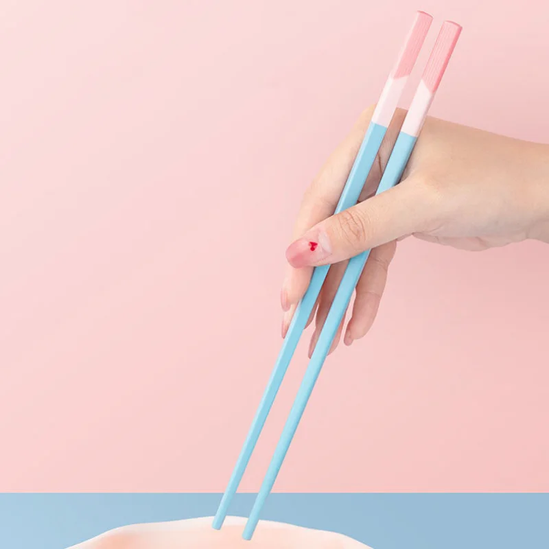 Candy Colors Chopsticks Kitchen Food Sticks Non-slip High Temperature Resistance Mildew Proof Tableware Fashion Essstäbchen Home