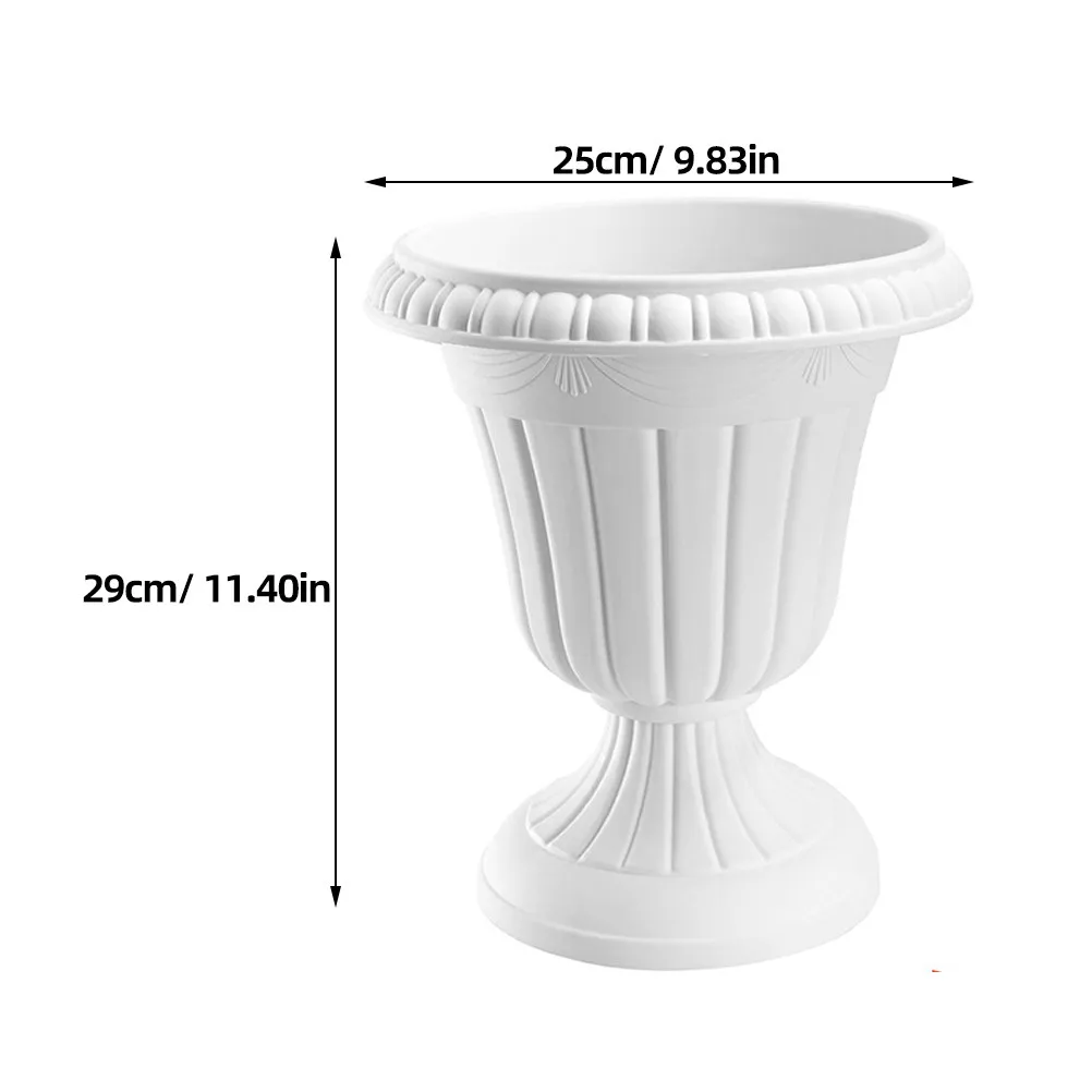 1Set Roman Column Flower Pot Premium Plastic Balcony Planter Decorative Household Flower Container for Home Garden Wedding Porch