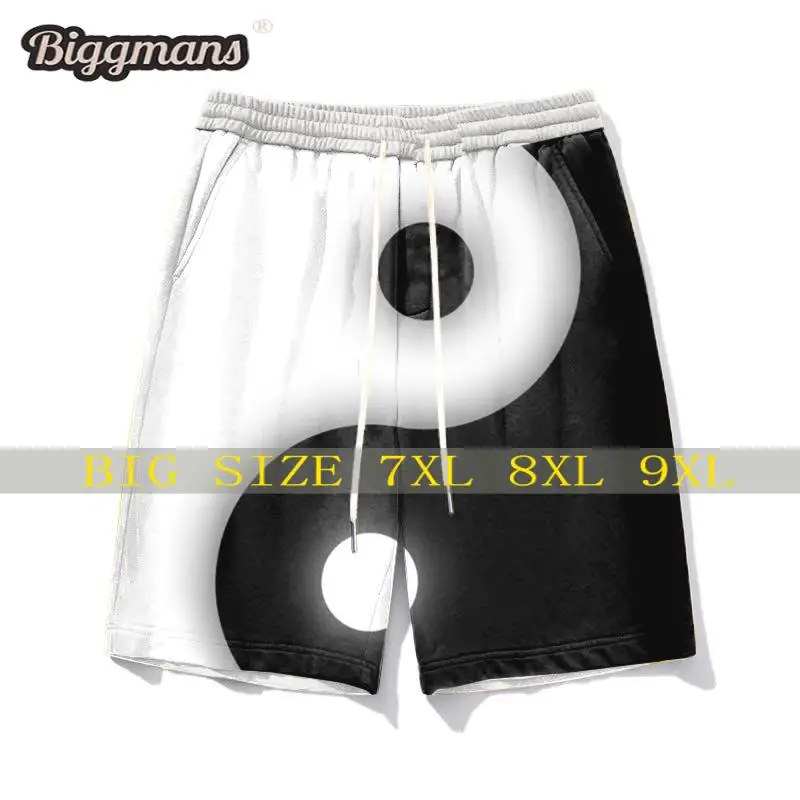 Biggmans L-9Xl Fashion Sports Shorts  Plus Size for Summer Oversize Block Man Big Skull Colorblock Black Degory 7XL 8XL 9XL