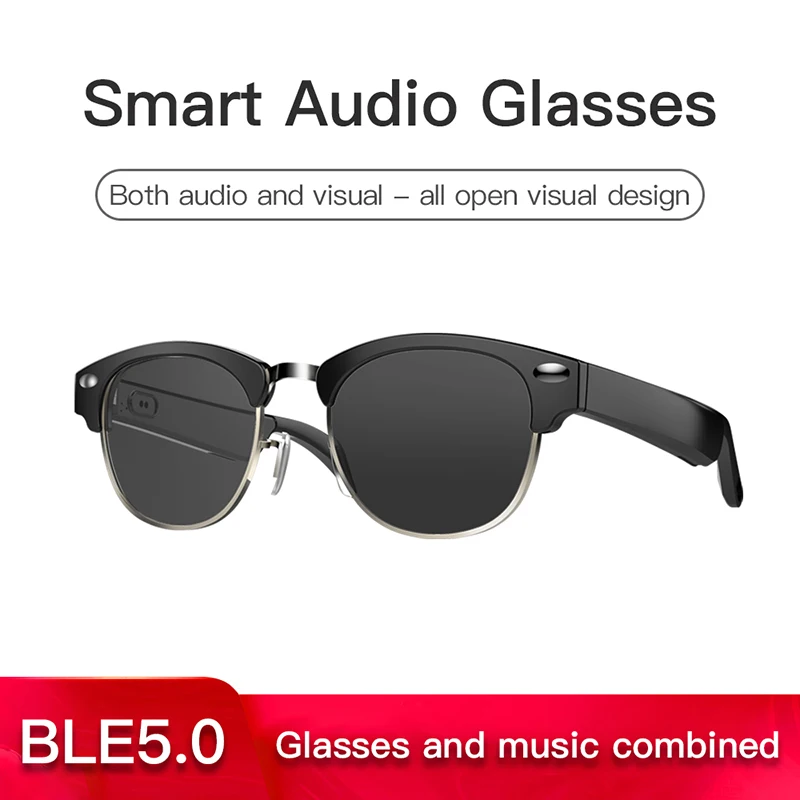 

Smart Glasses Blue Light Filtering Polarized Sunglass Lenses Low Latency Audio Built-in Mic Speakers Touch & Voice Assistant