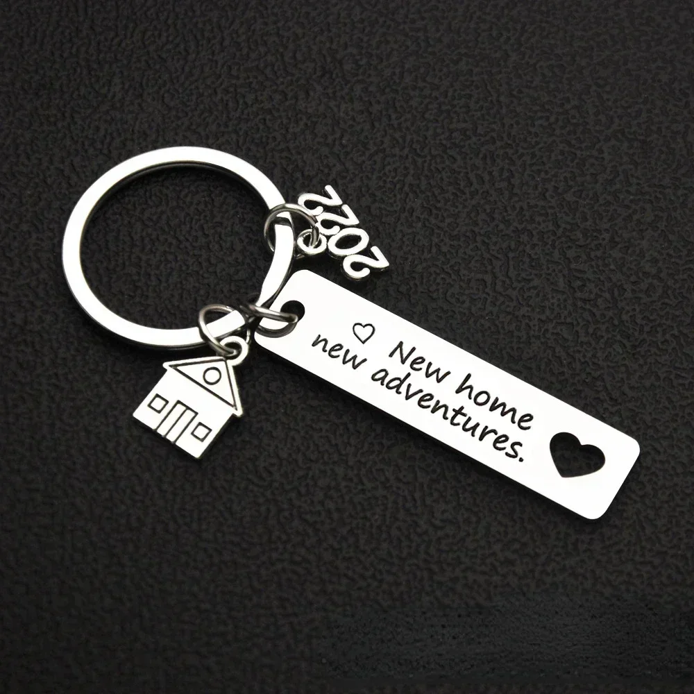 2024 2023 New Home Housewarming Keychain Pendant Metal New Home New Adventures Key Chains Keyrings Housewarming Gift