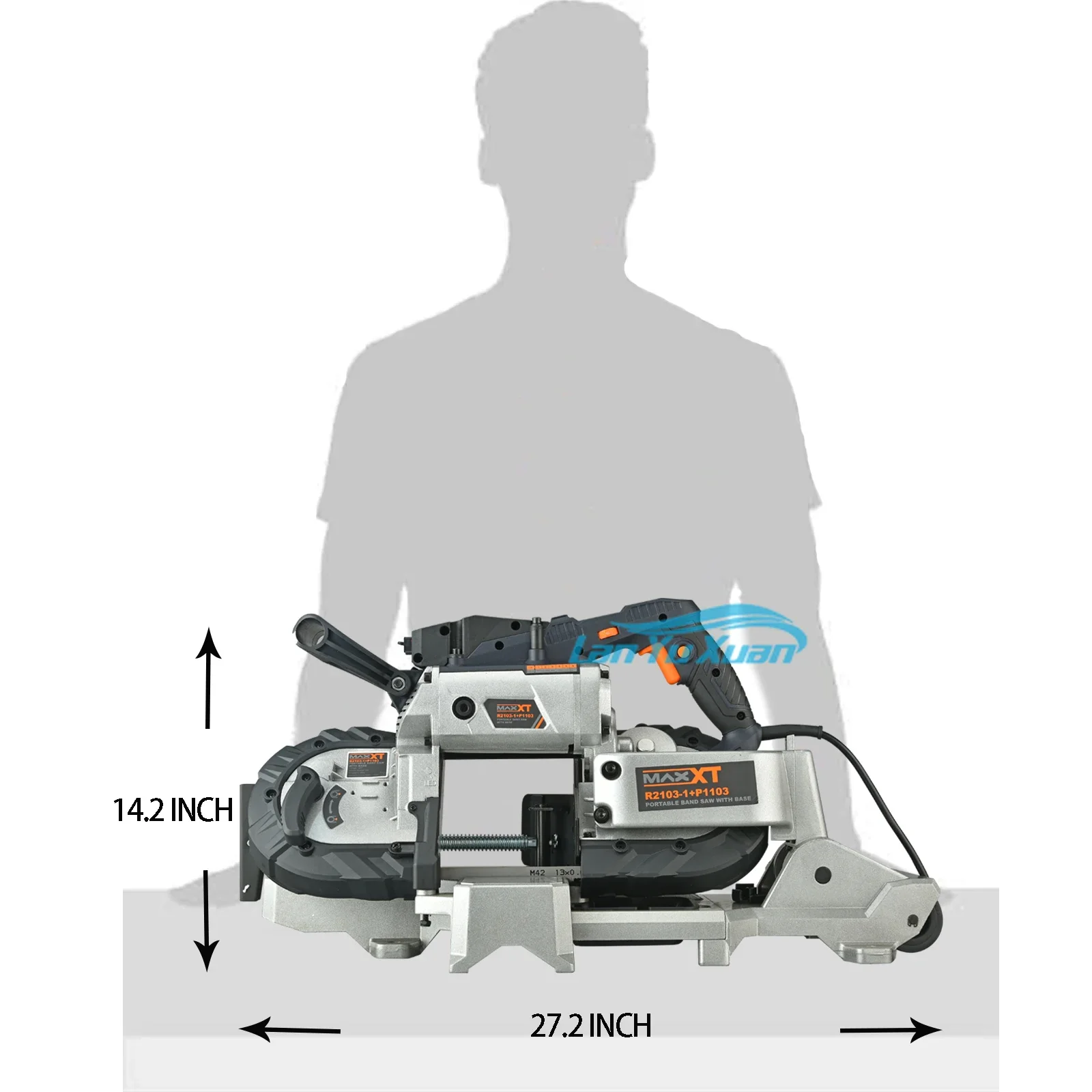 MAXXT Portable Power Band Saw  With Base Deep Cutting Variable Speed Handheld  Automatic Multi-Purpose