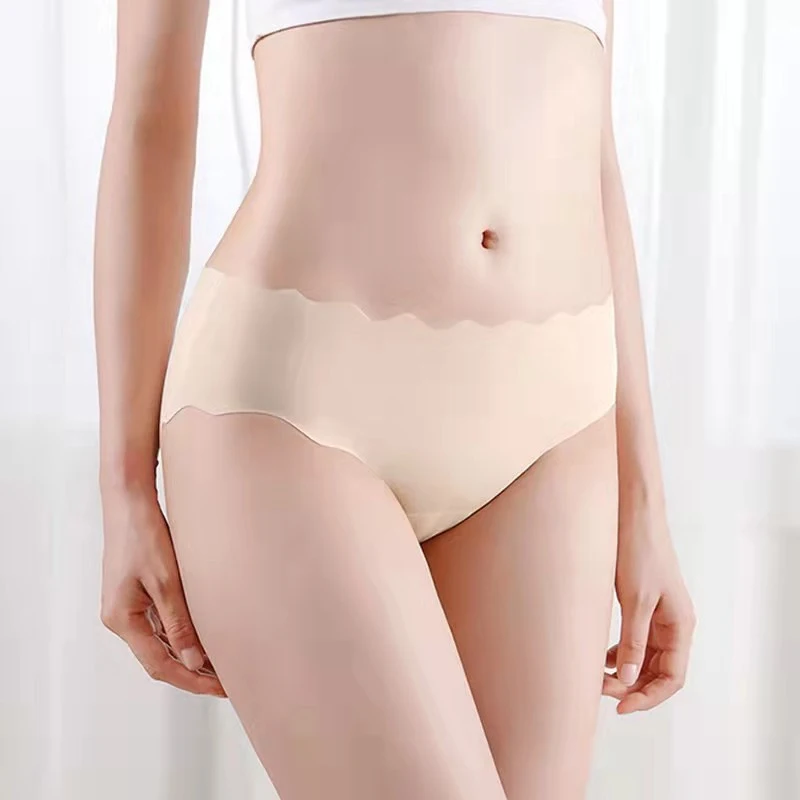 Ice Silk Seamless Panties For Women Low Waist Panties Soft Underwear Cotton Crotch Briefs Breathable Sexy Lingerie Summer