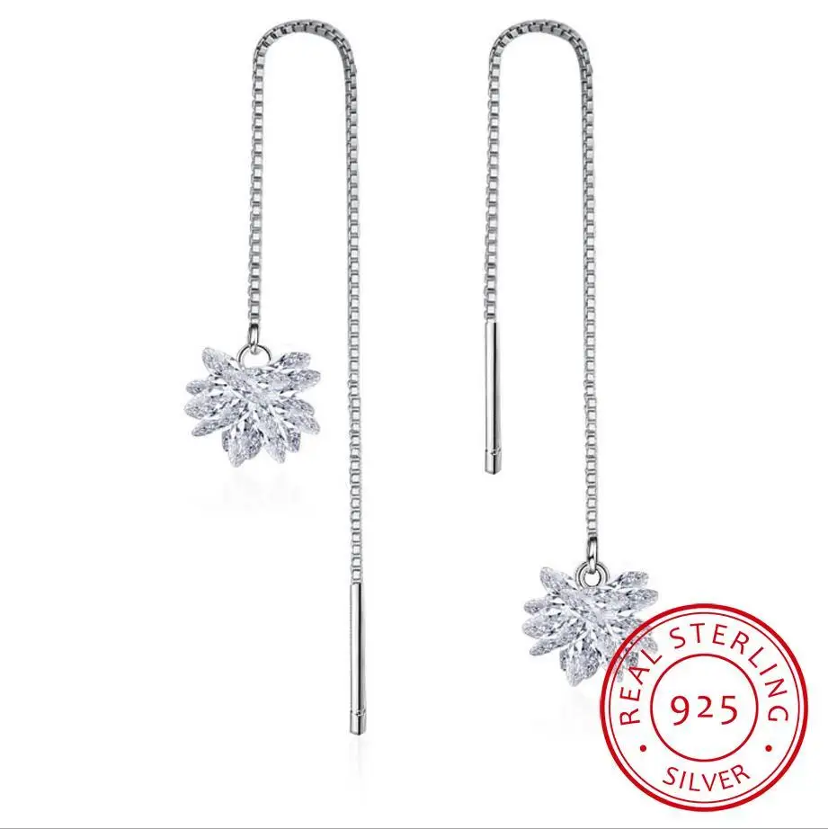 2019 nova chegada gelo neve flor design 925 prata esterlina senhoras gota floco de neve brincos jóias presente aniversário atacado