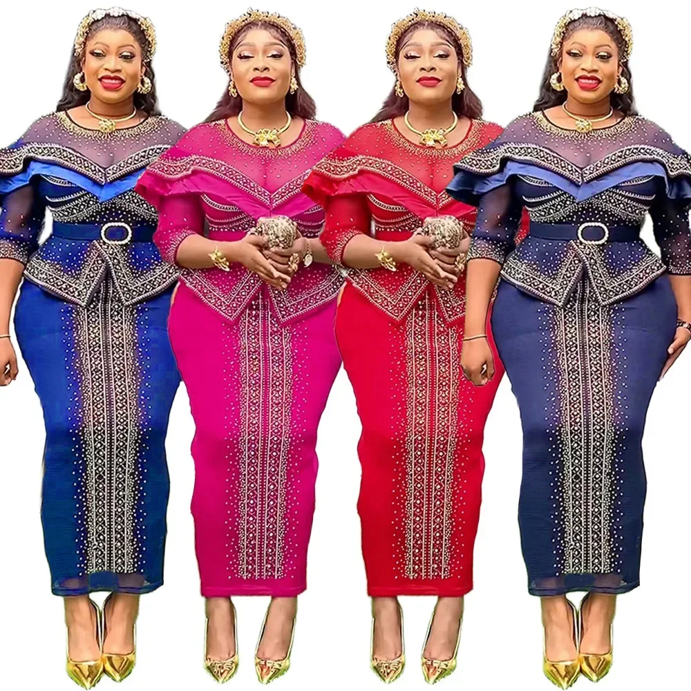 

Elegant African Dresses for Women 2025 New Africa Clothing Plus Size Turkey Wedding Party Long Dress Dashiki Ankara Outfits Robe