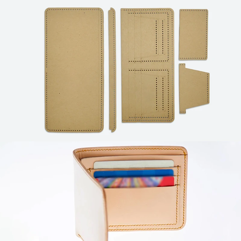 YOMDID 5 Stück kurze Geldklammern, Foto-Bit-Geldbörsen-Herstellungsvorlagen aus Kraftpapier, DIY-Vorlagen für handgefertigtes Lederhandwerk, Zubehör