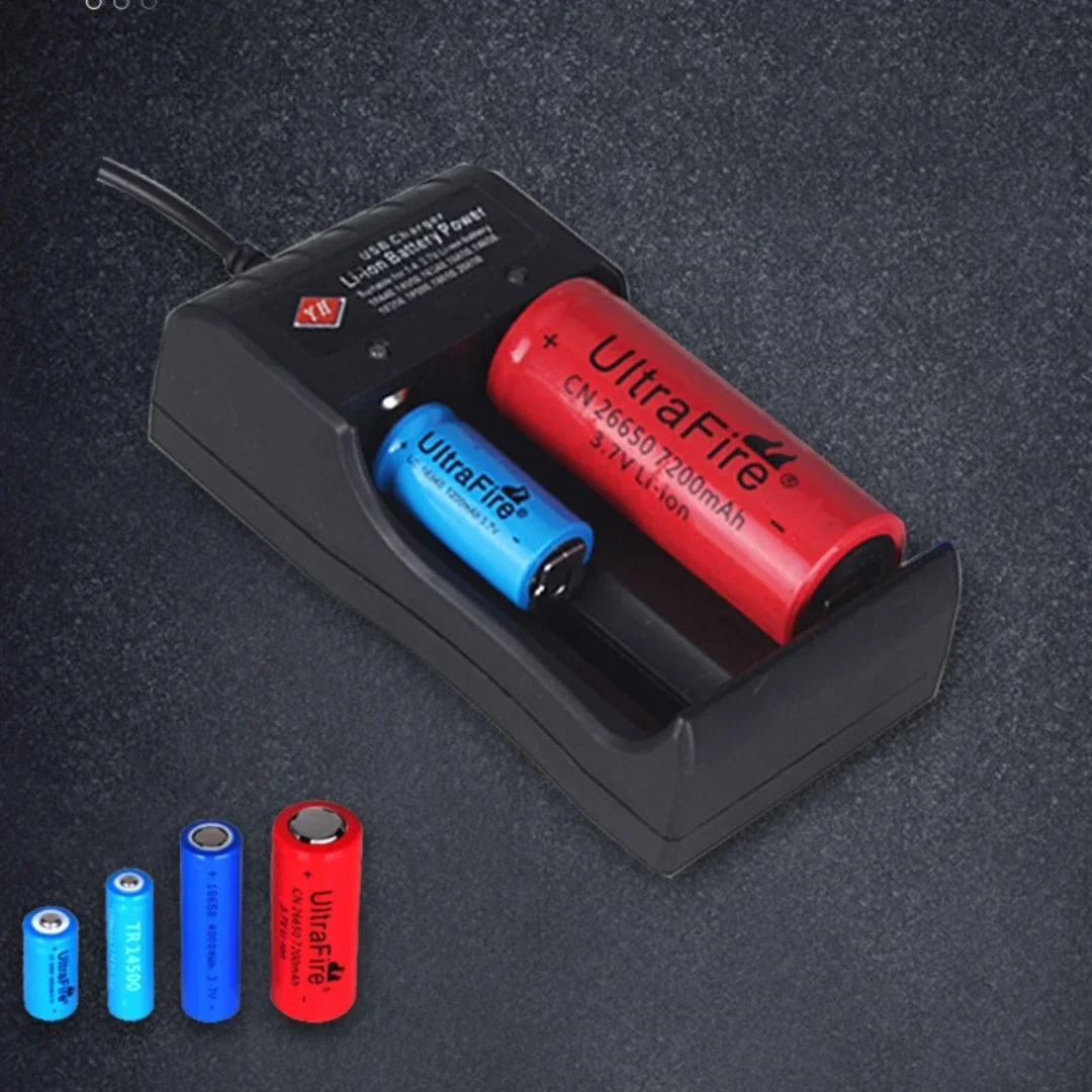 Universal 1/2 Slot Battery 3.7V USB Smart Fast Charger for Rechargeable Battery Li-ion NiMH 18650 26650 14500 17670 18350 10400