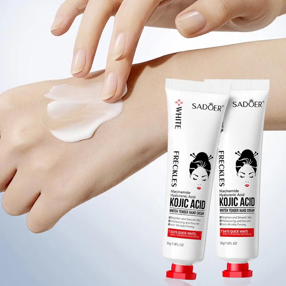 Kojic Acid Fade Dull Hand Cream Body Fast Smooth Nourish Skin Black Care Moisturizing Korean Skin Cream Lightening Brighten P1X6 - Image 3