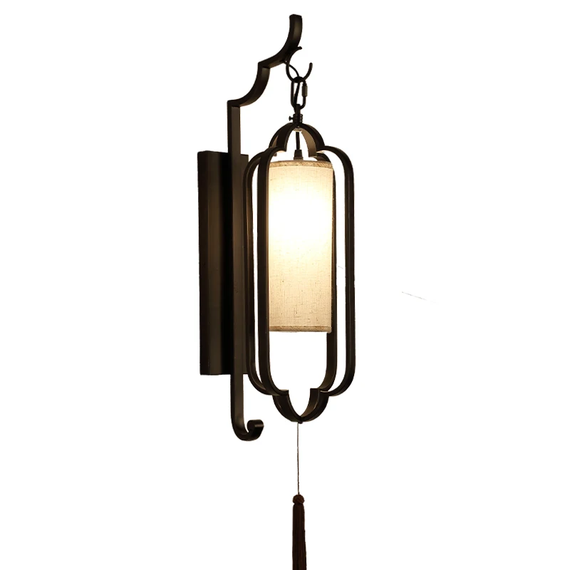 

New Chinese style wall lamp living room bedroom bedside study aisle corridor modern simple hotel engineering lighting