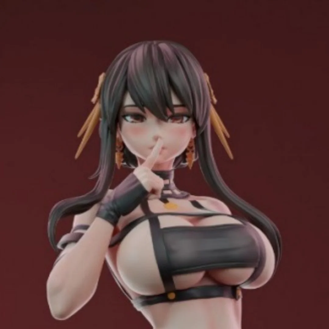 Harzmodellfigur, skaliert 1/24, schüchternes Anime-Mädchen, GK, unmontierter und unbemalter Bausatz, 3D-DIY-Spielzeug