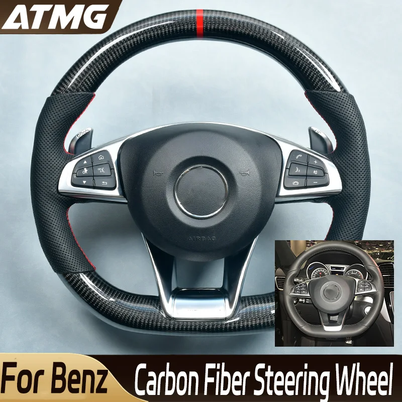 

Real Carbon Fiber Customized Steering Wheel for Mercedes Benz A45 AMG C43 63 AMG CLA 45 CLS 63 AMG 2015 Car accessories