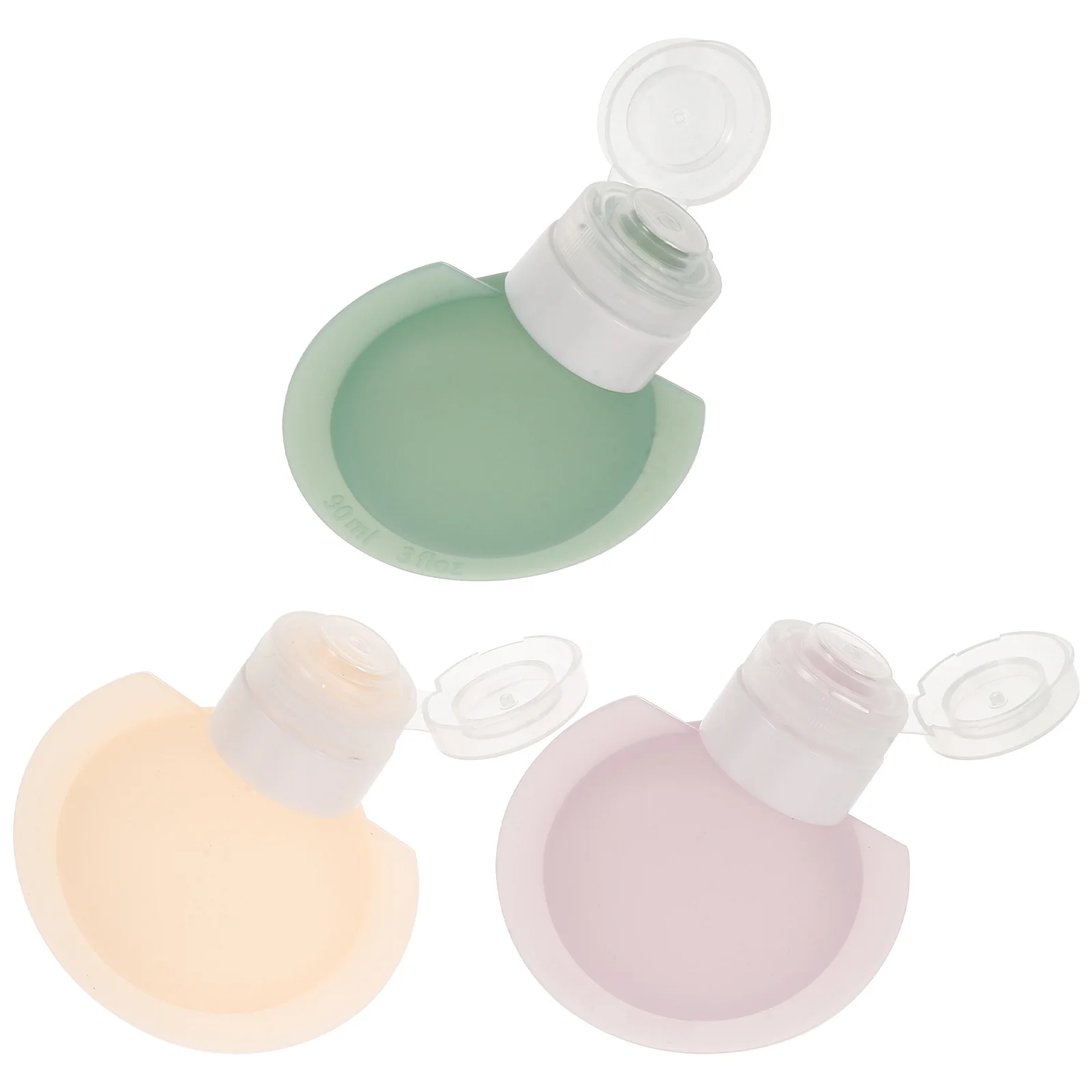 3 個旅行用シリコンボトル空のポータブルトイレタリー容器漏れ防止詰め替えシャンプーローション収納女性男性用