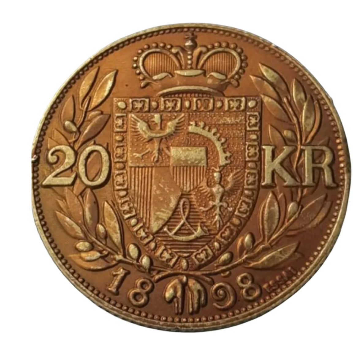 

1898 Liechtenstein 20 Kronen - Johann II Gold coin copy
