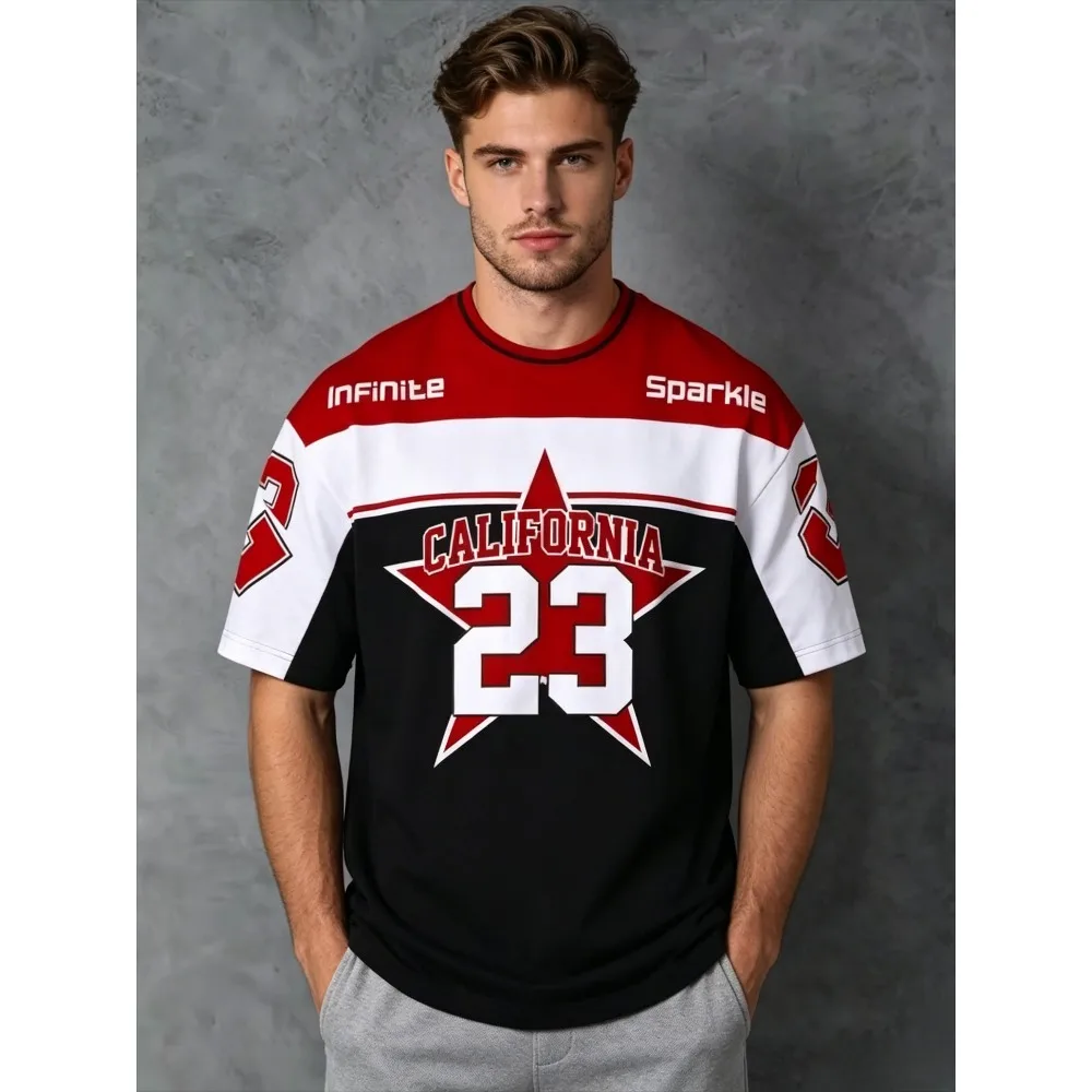 2026 summer The new men's sports T-shirt casual soft comfortable and breathable with 3D digital pattern printing