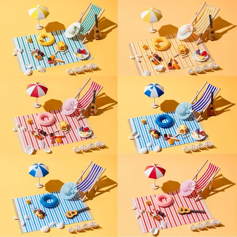 1:12 Dollhouse mini beach Miniature landscape decoration dollhouse summer set micro scene decoration props DIY Accessories