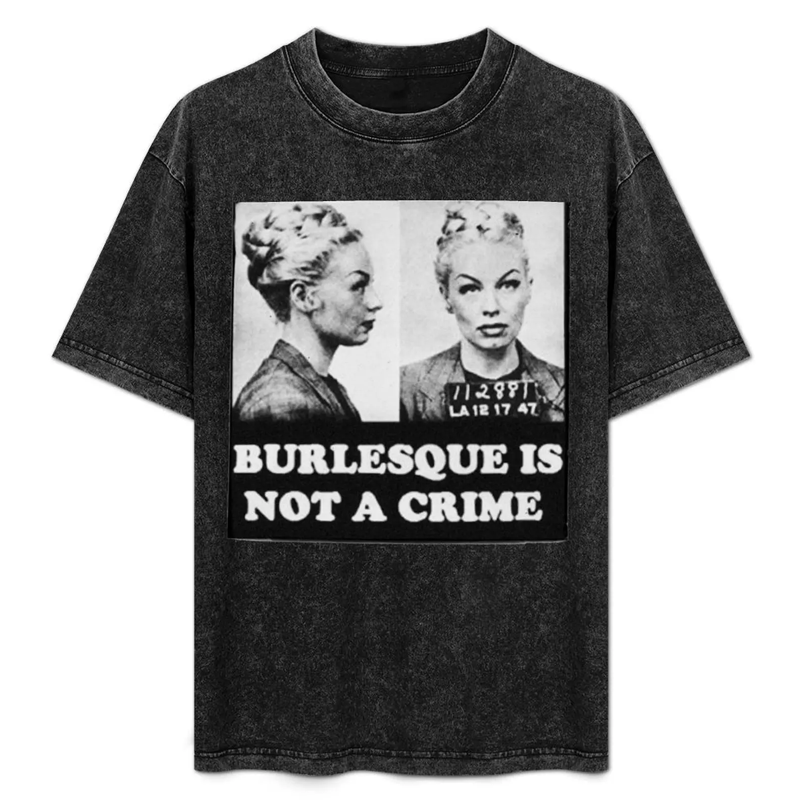 

Burlesque Mugshot T-Shirt Large Size Basic Casual T-Shirt