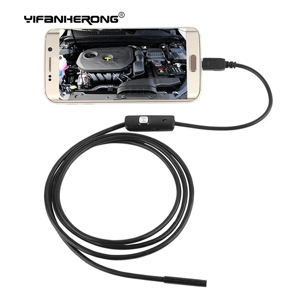 7 مللي متر كاميرا منظار USB صغيرة مقاوم للماء HD Borescope ثعبان التفتيش أنبوب كاميرا فيديو محول للكمبيوتر الذكي