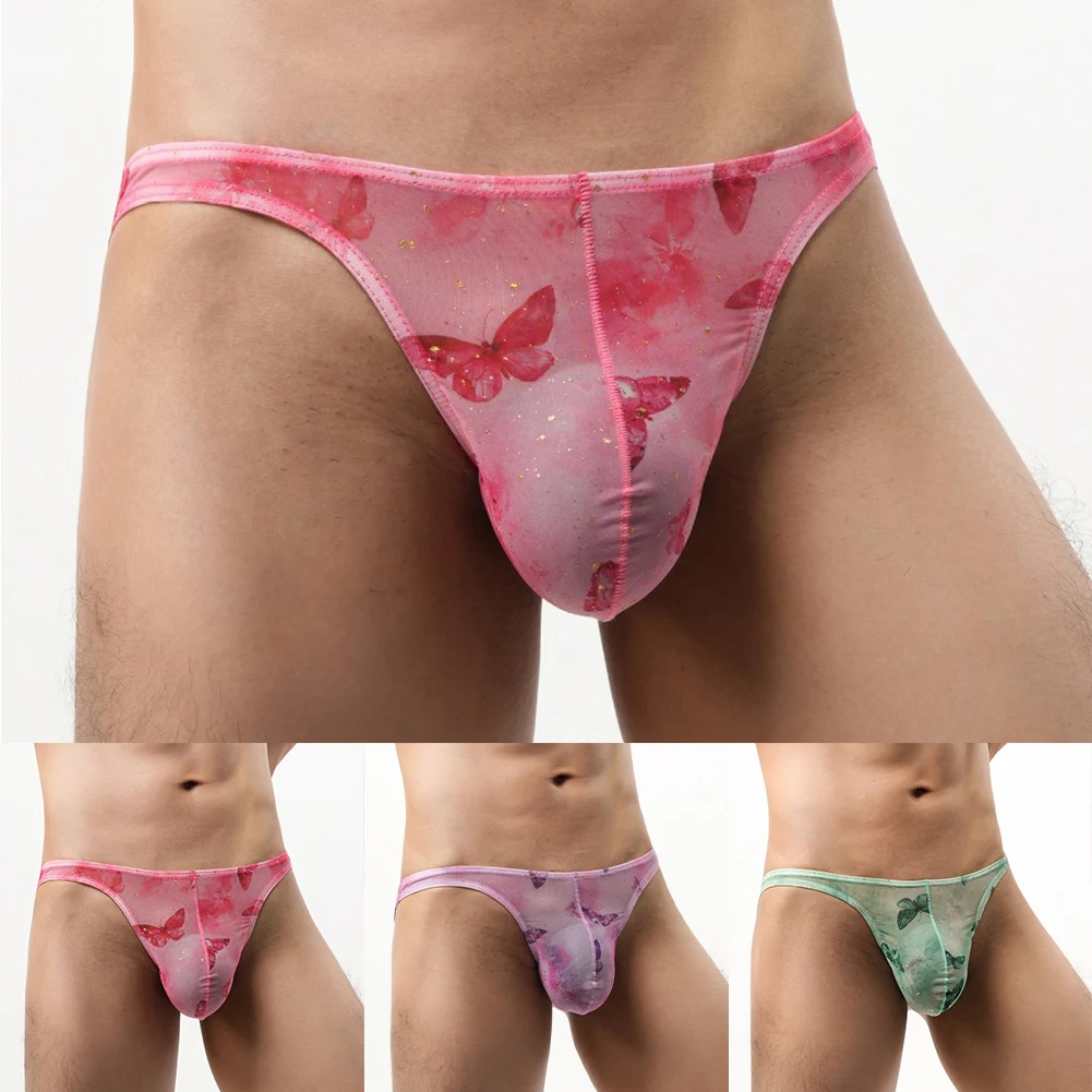 

Bulge Pouch Men Underwear Loungewear Breathable Fabric Classic Style Briefs Ultra-thin Sheer Underwear For Men
