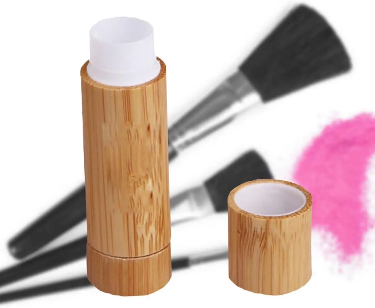 100 Pcs glossy lipstick empty bamboo lipstick tube tube lip balm gloss tube lip gloss container cosmetic holder diabolo Wooden