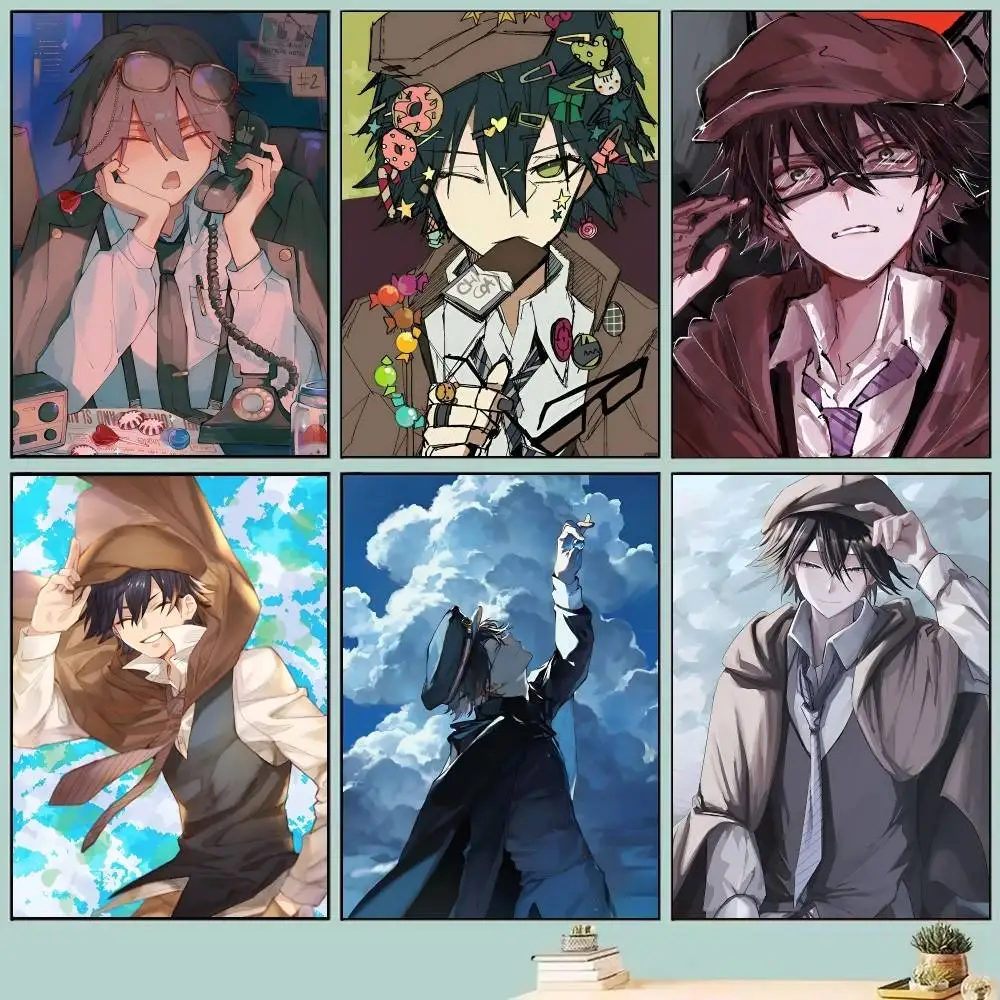Anime B-Bungo S-Stray Dog Edogawa Ranpo Posters Self Adhesive Waterproof Ideal For Living Room Bedroom Bar Decoration
